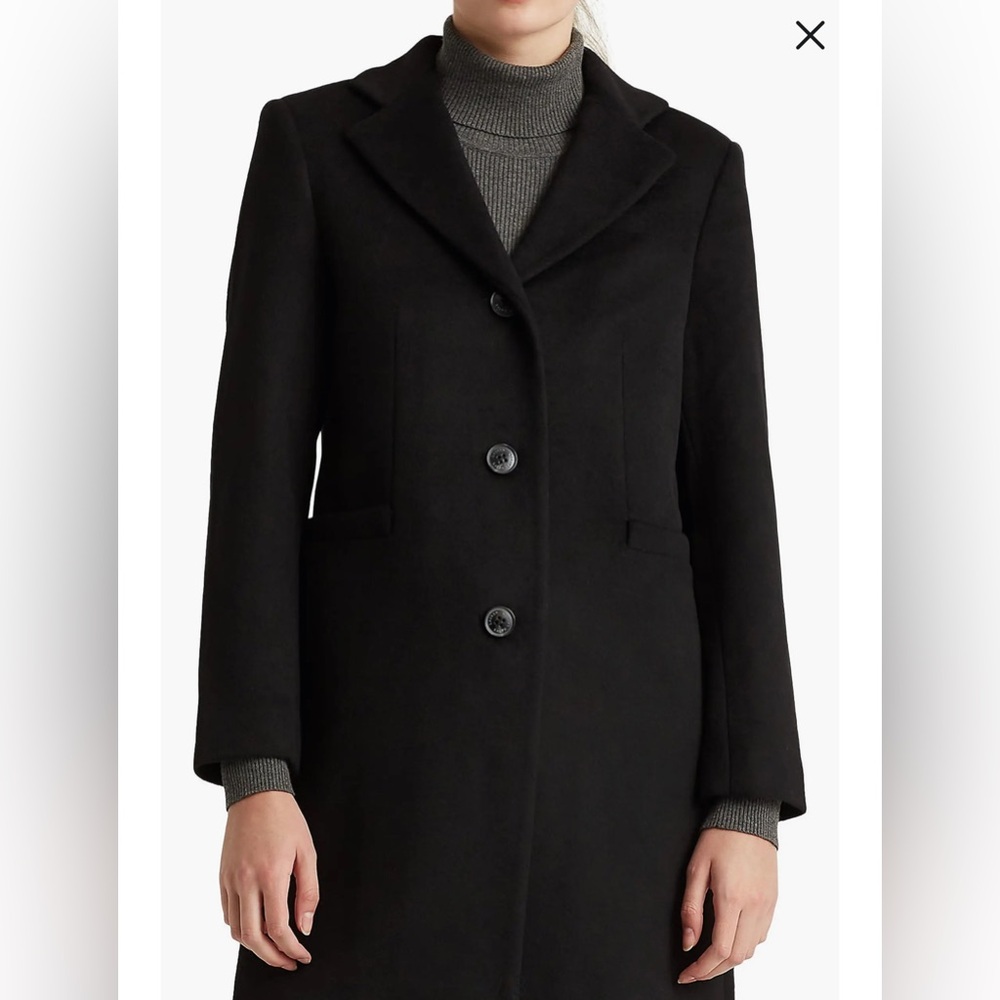 Wool Ralph Lauren petite black coat 2P